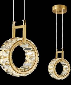 Kitchen Island Mini Light Fixture Modern Led Crystal Pendant Light Gold