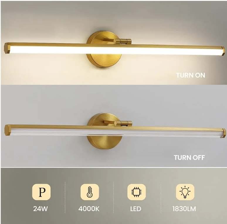 30 Inch Gold Vanity Light 24W 5CCT Dimmable Modern LED Vanity Light Fixture Rotatable - Image 20
