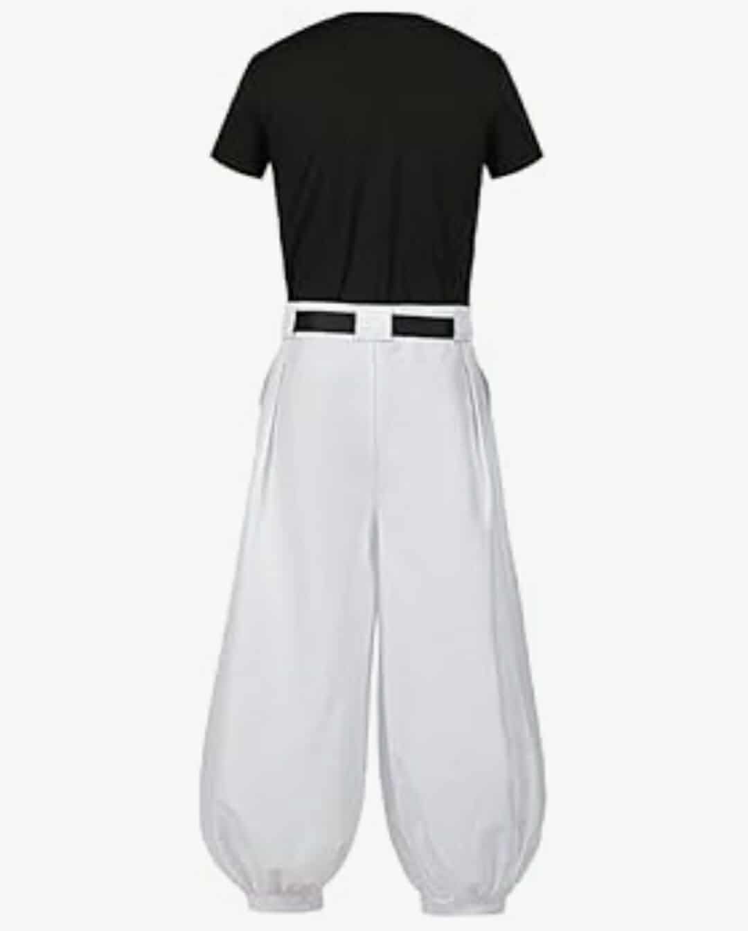 Anime Cosplay Costume Uniform Black Tops White Pants Suit Halloween Outfits Full, Medium - Image 6