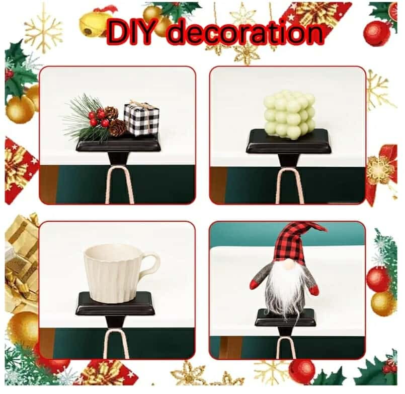 6 Pack Christmas Stocking Holders Ornament Hooks Mantel Weighted Stocking Hangers Metal Hanging Hooks Heavy Duty - Image 7