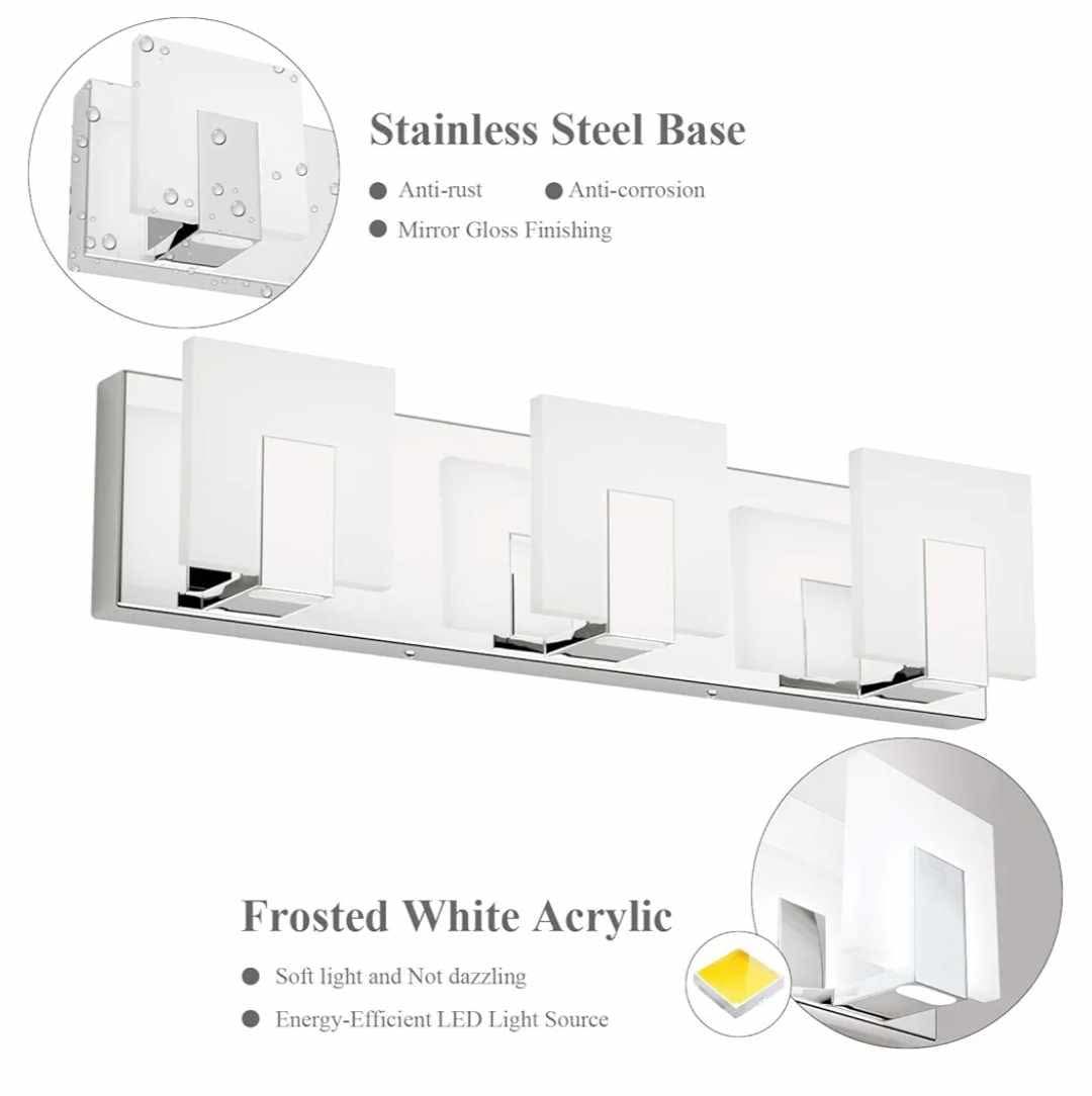 3 Lights Dimmable Modern LED Vanity Light - Image 9