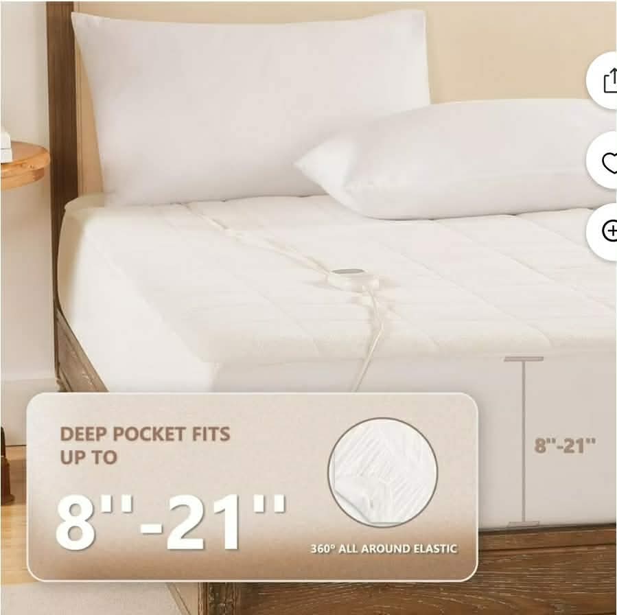 Heated Mattress Pad Queen Size for Cold Sleepers, 5 Heated Setting Coral Fleece Electric Mattress Pad Queen - Image 9
