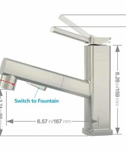 Alternative view of Pull Out Single Hole Bathroom Faucet, 3 Spray Mode Single Handle Bathroom Faucet One hole