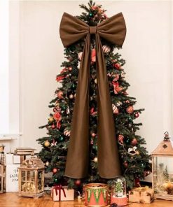 20 x 71 Inches Large Gift Bow, Car Bow, Christmas Extra Large Velvet Bows Christmas Tree Topper Decor Giant Xmas Tree Toppers Bow