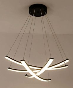 Modern Sputnik Pendant Light 40W LED Black Pendant, 23.6 Inch