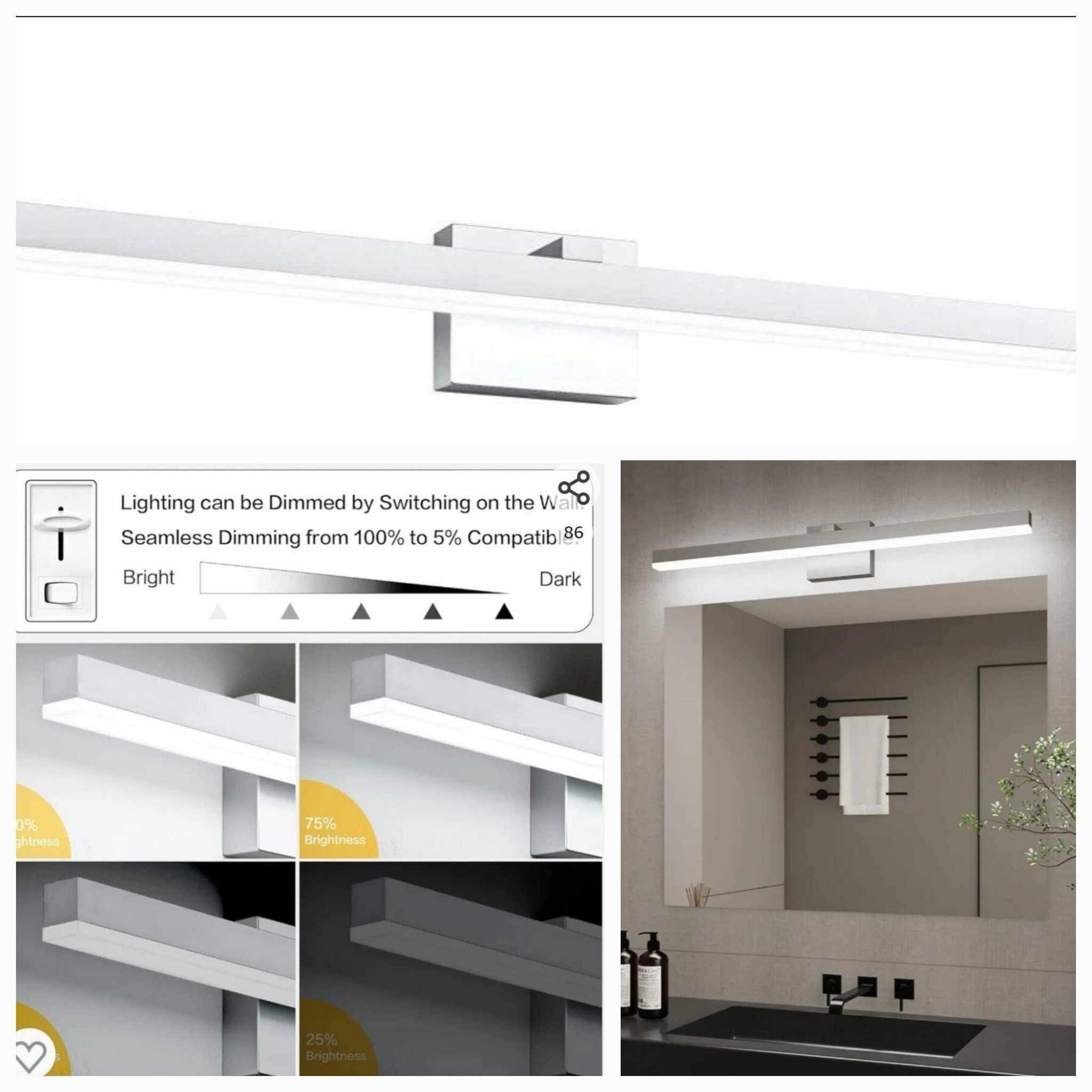 Bathroom Light Fixtures Dimmable 32in Silver LED Vanity Light - Image 11
