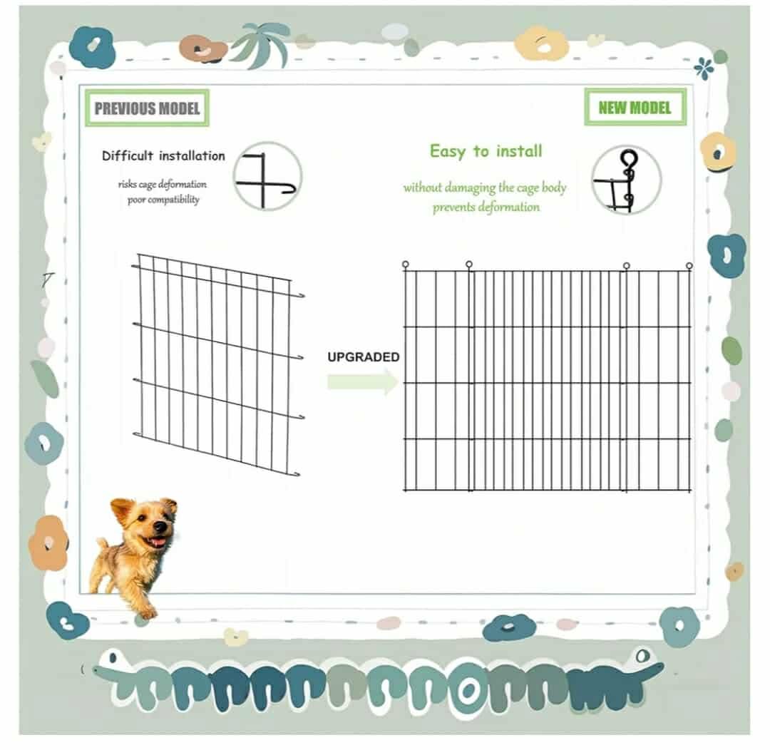 Dog Crate Divider Panel - 2 Pack Black Metal, Compatible with 32"-36"/42" & Other Crate Sizes, 20.47" H x Adjustable Width 15.74"-29.13"(Dog Crate NOT Included) - Image 8