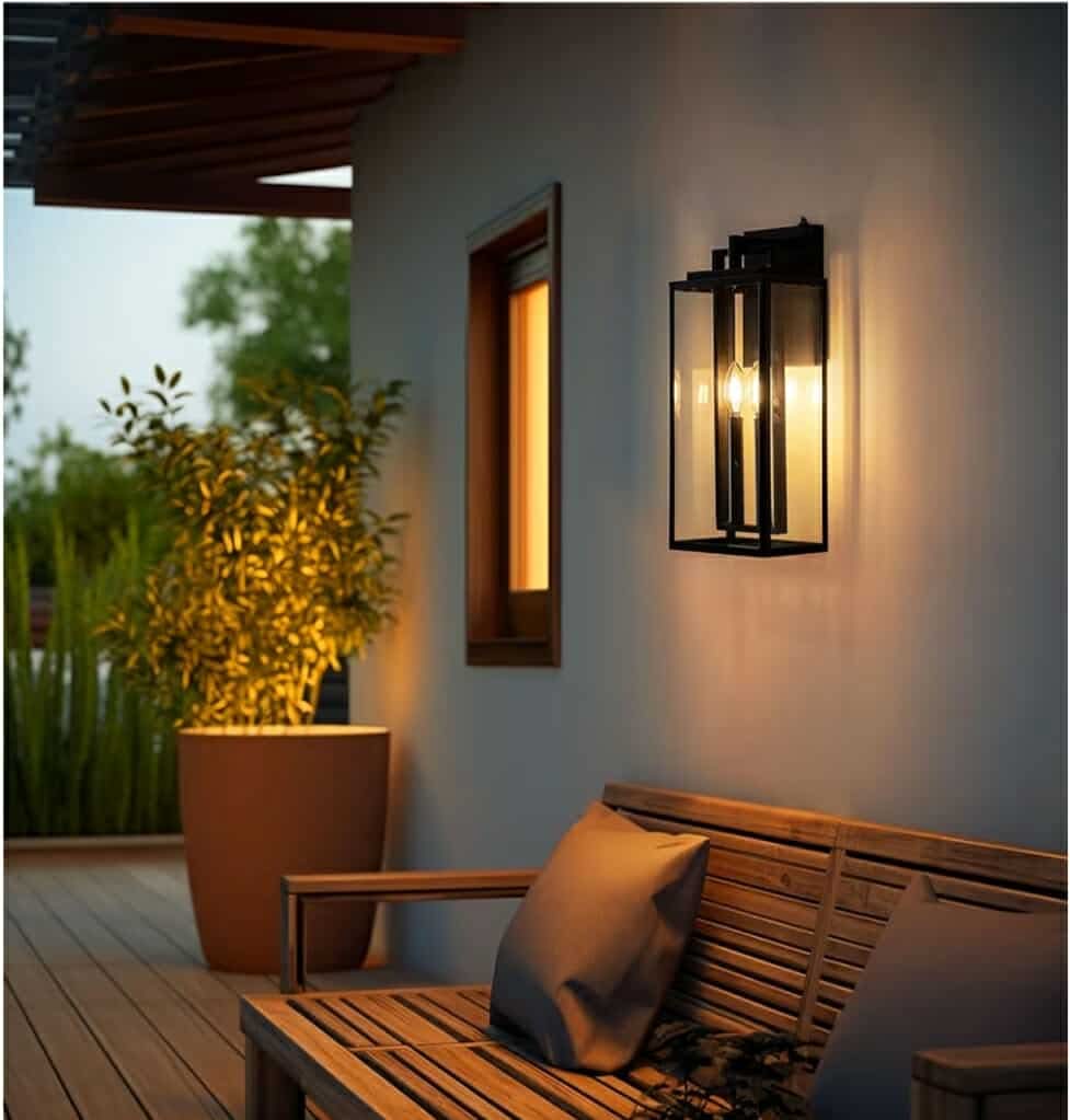 Dusk to Dawn Outdoor Wall Sconce Waterproof Wall Lantern 2-Lights, 20" Large Outside Modern Wall Mount Light - Image 12