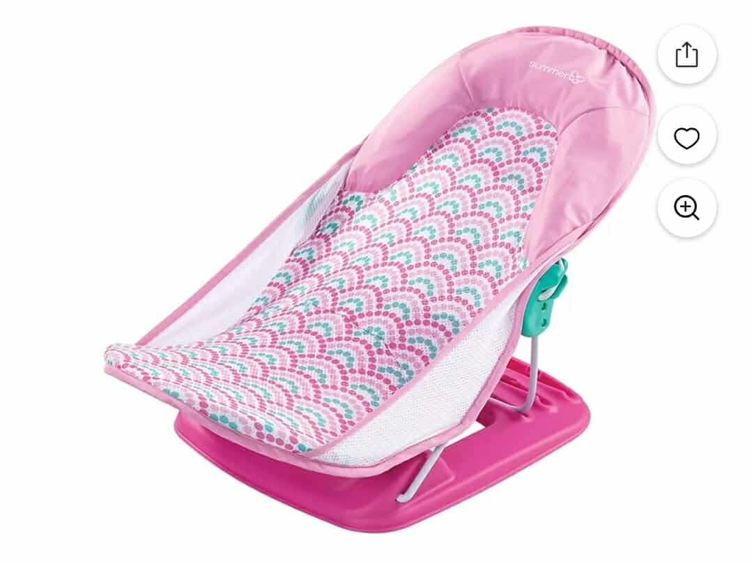 Summer Infant Deluxe Baby Bather (Bubble Waves) - For Use in the Sink or Bathtub - 3 Reclining Positions