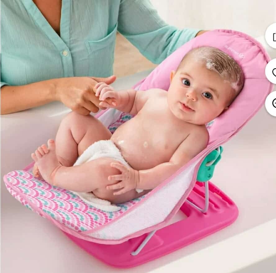 Summer Infant Deluxe Baby Bather (Bubble Waves) - For Use in the Sink or Bathtub - 3 Reclining Positions - Image 2