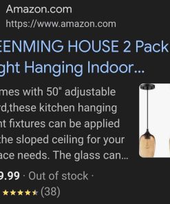 Alternative view of 2 Pack 1 Light Hanging Indoor Kitchen Island Pendant Lights 5.1" Hand Blown Black Seeded Ancient Amber Glass