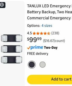 Alternative view of 6pk LED Emergency Lights with Battery Backup, Two Head Adjustable Commercial Emergency Lights