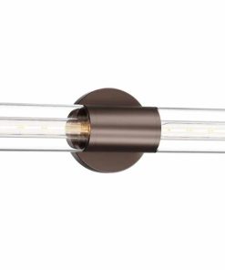 2-Light Oil Rubbed Bronze Wall Sconce Lighting Fixture with Clear Glass