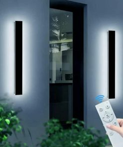 2 Pack Outdoor Wall Light Fixture, 39.3inch Modern Wall Sconce, IP65 Waterproof Dimmable 3000K-6000K