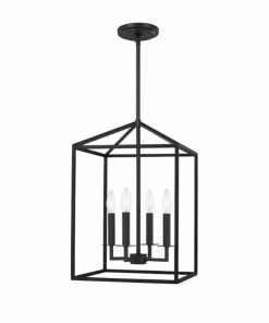Generation Lighting Perryton 4-Light Lantern in Midnight Black