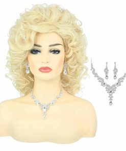 60s 70s Rocker Inspired Wig - Voluminous Long Blonde Synthetic Wig with Signature Curls – Perfect for Costume, Themed Events, or Daily Wear