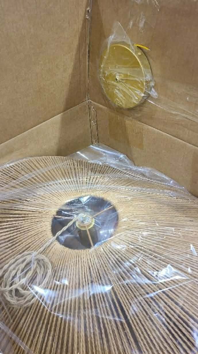 23.6" Modern Paper Chandelier Rattan Pendant Lighting Large Wicker Light Fixture - Image 6