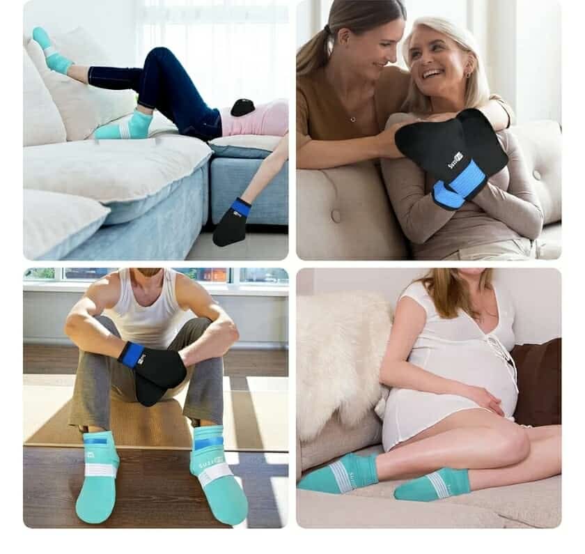 SuzziPad Cold Gloves and Socks for Chemotherapy, Chemo Ice Packs for Hands and Feet, Cooling Care Package for Women and Men, L - Image 3