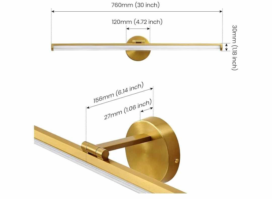 30 Inch Gold Vanity Light 24W 5CCT Dimmable Modern LED Vanity Light Fixture Rotatable - Image 21
