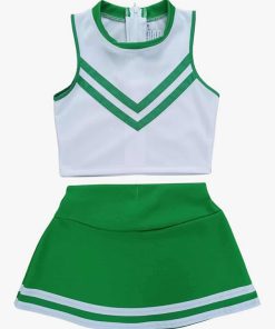 Girls' Kids Children Dress Cheerleader Costume Uniform Cheerleading Outfit Halloween V-Stripes, Large