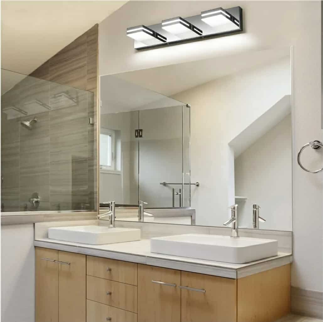 Modern Acrylic Bathroom Wall Lighting Fixtures Over Mirror, 3-Light, 24-Inch, Chrome, 100%-0% White - Image 16
