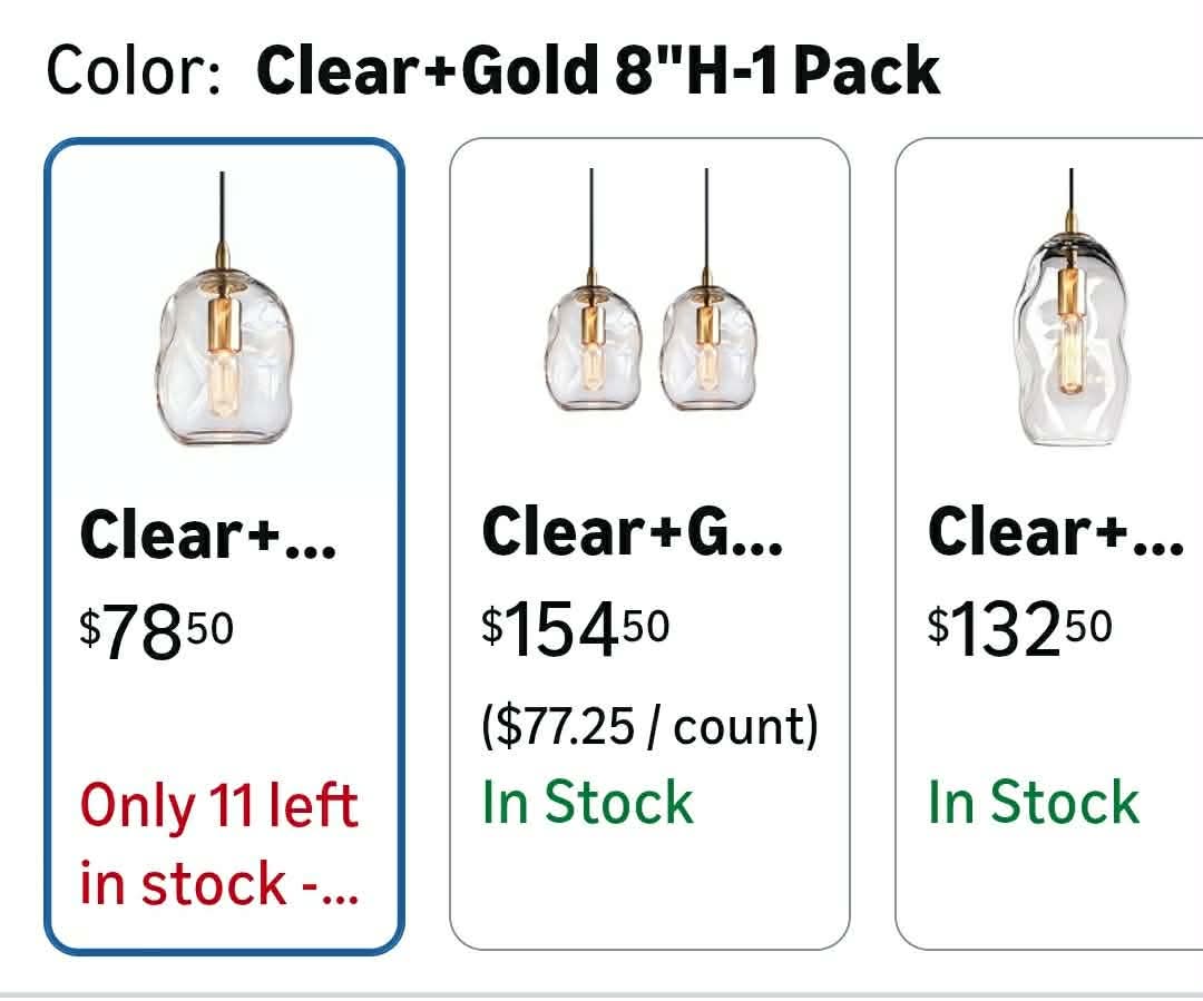 CASAMOTION 8in Modern Glass Pendant Light Kitchen Island Brass Gold Organic Globe Hanging Industrial Contemporary Style - Image 2