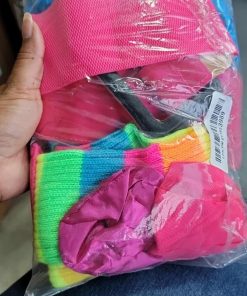 Alternative view of Women Doll Costume Accessories Set Unitard 80's Party Knit Leg Warmer, Patent Leather Belt, Bow Hair Tie, XL