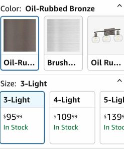 Alternative view of 3-Light Farmhouse Vanity Light Over Mirror, 21-inch Bathroom Light Fixtures
