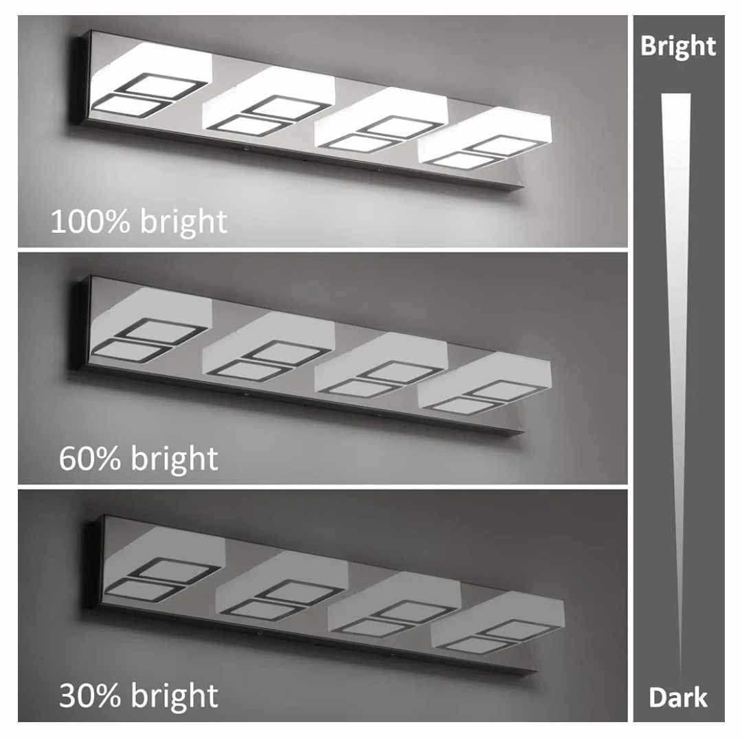 Modern 4 Square Lights Bathroom Vanity Lights Fixtures Acrylic Rotable 360° LED - Image 11