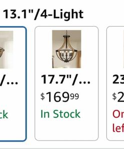 Alternative view of 13.1" Modern Farmhouse Hanging Pendant Lighting, 4-Light Rustic Interior Flush Mount Ceiling Light Fixture, Vintage Chandelier