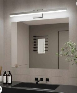 Bathroom Light Fixtures Dimmable 32in Silver LED Vanity Light