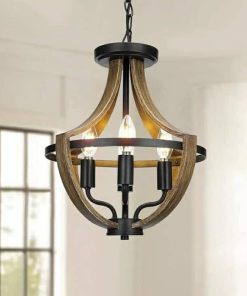 13.1" Modern Farmhouse Hanging Pendant Lighting, 4-Light Rustic Interior Flush Mount Ceiling Light Fixture, Vintage Chandelier