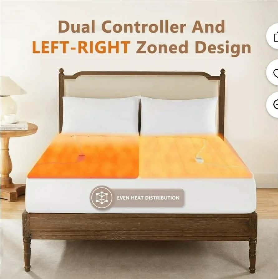 Heated Mattress Pad Queen Size for Cold Sleepers, 5 Heated Setting Coral Fleece Electric Mattress Pad Queen - Image 4