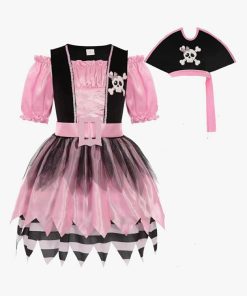Pirate Costume Girls Kids Halloween Party Dress Up, 7-10yrs