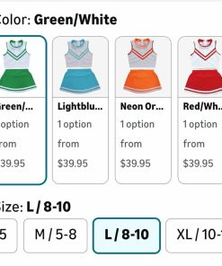 Alternative view of Girls' Kids Children Dress Cheerleader Costume Uniform Cheerleading Outfit Halloween V-Stripes, Large