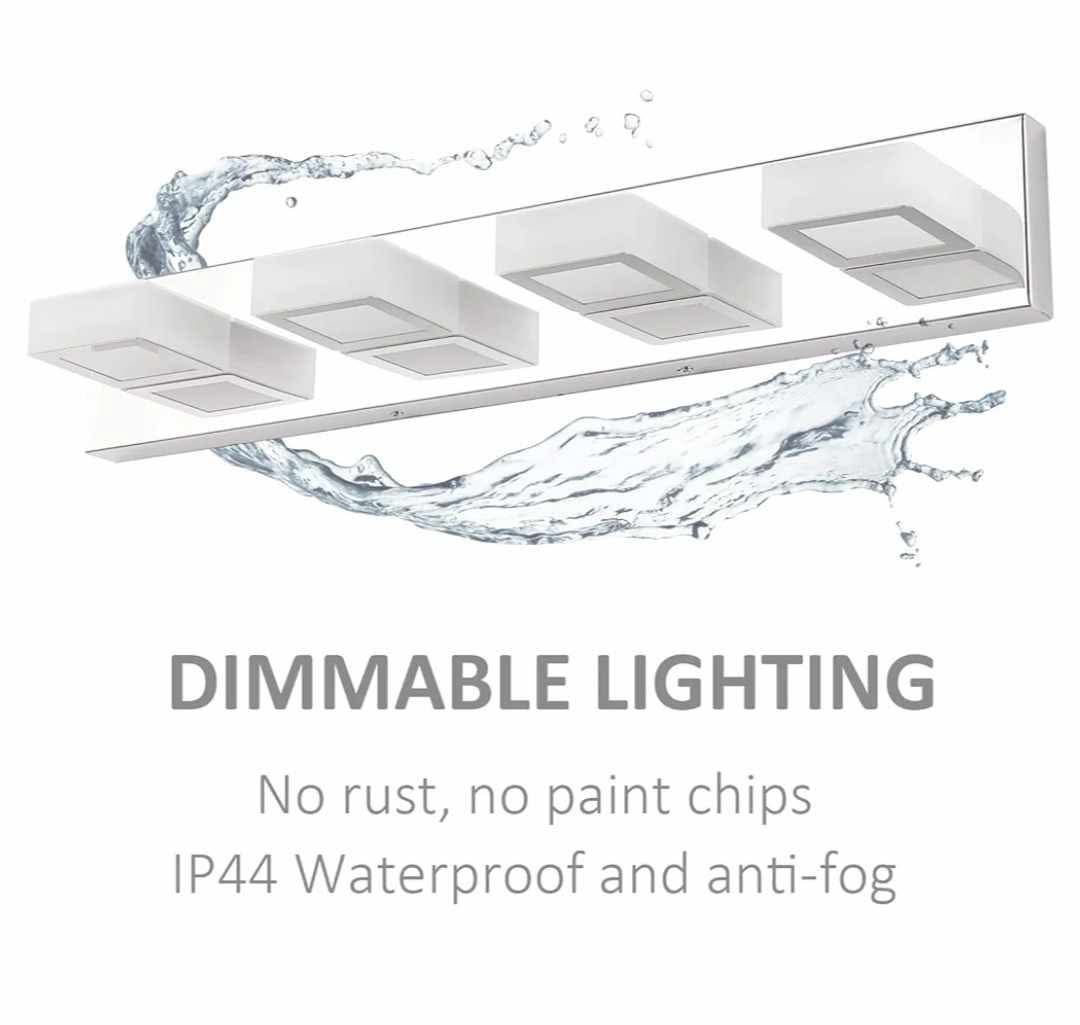 Modern 4 Square Lights Bathroom Vanity Lights Fixtures Acrylic Rotable 360° LED - Image 7