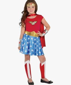 Wonder Woman 7pc Costume, Includes a Dress, Headband, Leg Warmers, Cape, Small (4-6)