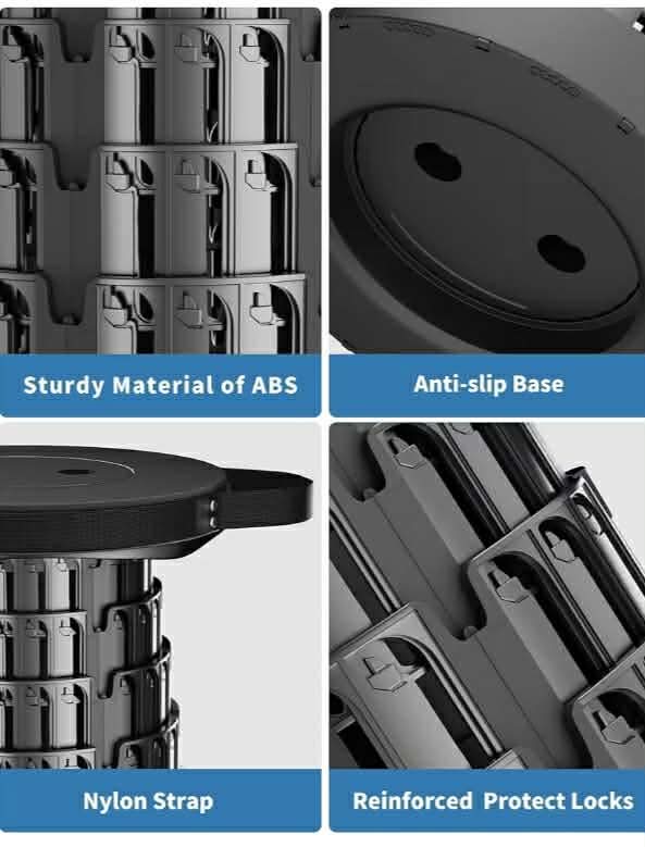 2 Pack Upgraded Collapsible Stool with Removable Cushion & Waterproof Carry Bag - Image 3