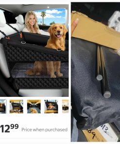 Alternative view of XL Large Dog Car Seat Cover with Dog Bed Mat for Back Seat Half - Single Seat Travel Hammock Extender, Waterproof Hard Bottom
