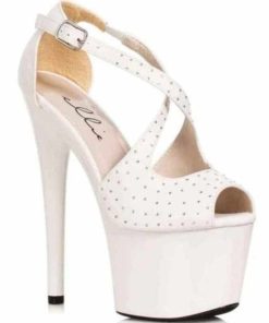 White Sexy Heels and Platforms, Dance Heels, Pole Dancer Heels, Pleaser Heels, Pleasure Heels, Stripper Heels, Pleaser Heels, White, Size 8