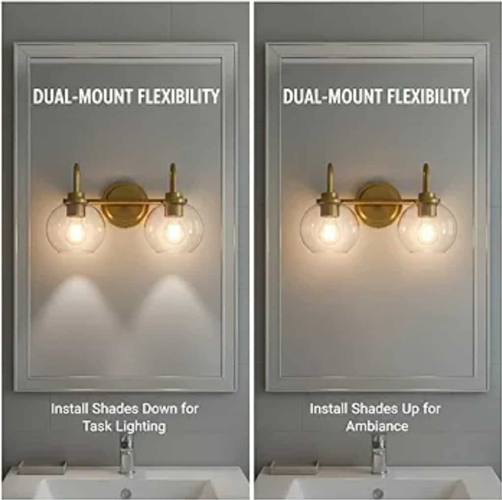 Gold Bathroom Light Fixtures 2 Light - Image 6