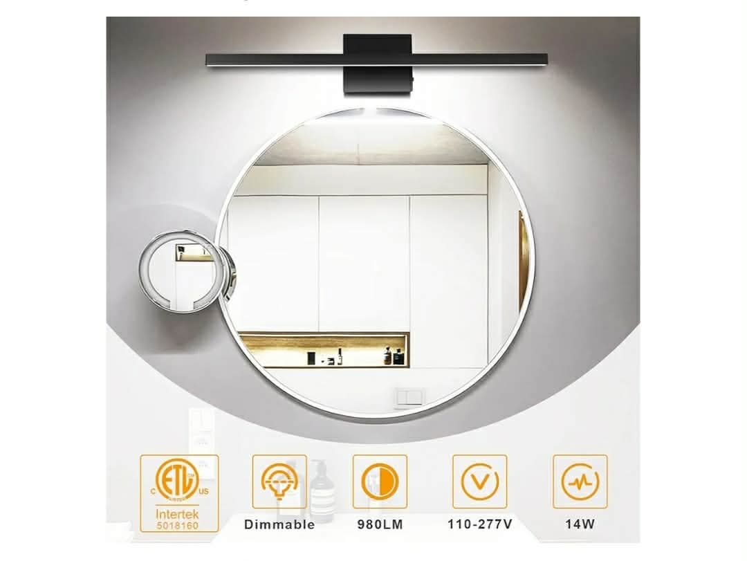 31.5 inch Black Bathroom Vanity Light,18W 5CCT Dimmable LED Bathroom Lighting - Image 8