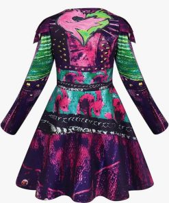Alternative view of Disney Descendants Mal Costume Girls Zipper Jacket and Pants Costumes with Wig Princess Halloween Dress Up Outfits, 3T-4T