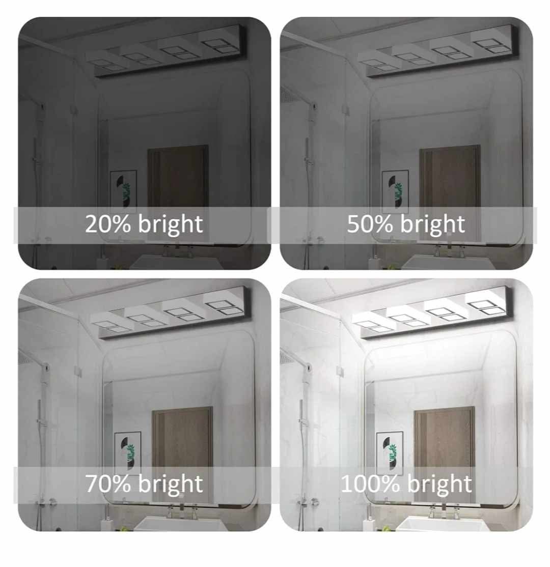 Modern 4 Square Lights Bathroom Vanity Lights Fixtures Acrylic Rotable 360° LED - Image 6