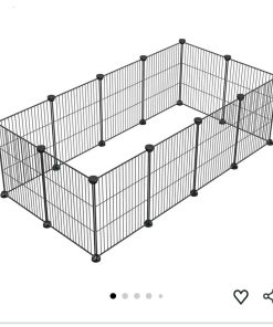DIY Small Animal Playpen, Pet Playpen,15 X 12 Inch, 12 Panels, Black