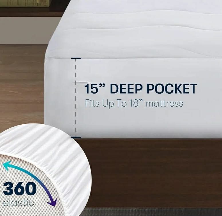 Serta Heated Mattress Pad Queen Size - Electric Mattress Pad, 10 Heat Setting Controller, Auto Shut Off Timer, Deep Elastic Pocket, Up to 17" Mattress, ETL Certified, Machine Wash, Queen, White - Image 5
