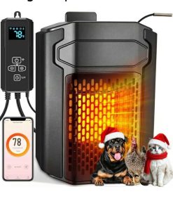 Dog House Heater w Thermostat & WiFi App Control 2026, 45–113°F, 24H Timer, 500W Fast Heating Outdoor Pet House Warmer, Safe Anti-Chew Cord, Waterproof for Dogs, Cats & Chicken Coops