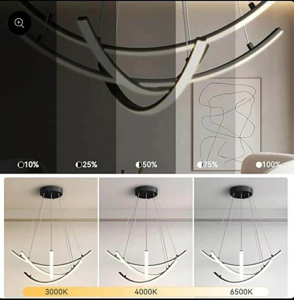 Modern Sputnik Pendant Light 40W LED Black Pendant, 23.6 Inch - Image 3