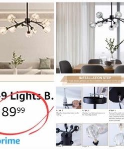 Alternative view of Sputnik Chandeliers for Dining Room，9 Lights D30'' Inch