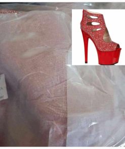 Alternative view of 7" Heel Platform With Rhinestones, Sexy Heels and Platforms, Pleaser Heels, Pleasure Heels, Dance Heels, Pole Dancer Heels, Stripper Heels, Red, Size 9
